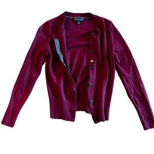 Banana Republic Maroon Extra Fine Merino Wool Women’s Cardigan Sweater XS fit